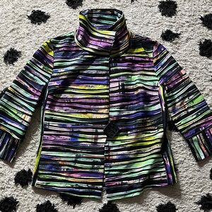 Joseph Ribkoff size 6 Multicolor Striped one button jacket